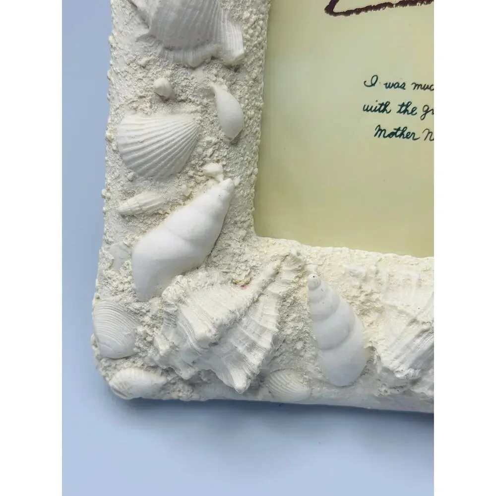 Seashell Ocean Beach Sealife Cream Square Picture Frame 4.5